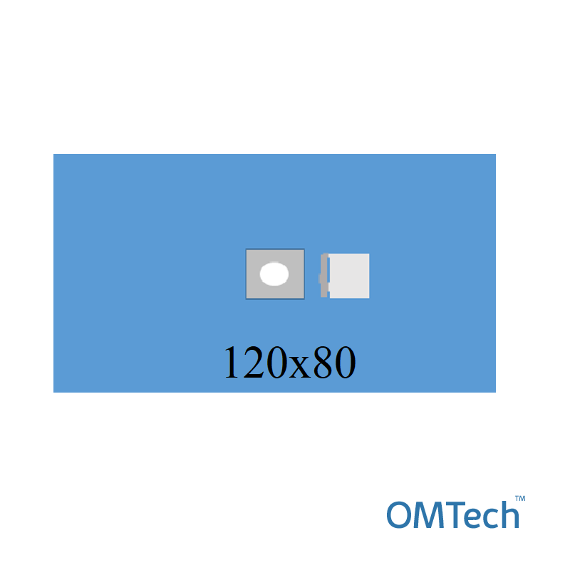 Покриття операційне OMTech™ для офтальмології №30 120х80см з адгез. отвором 7см з мішком (лам. спанбонд -45г/м2) диск-4 шт(спл-50г/м2)+(бавовна-110-180г/м2)